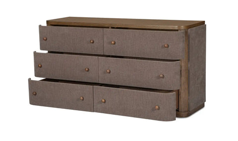 Simone 6 Drawer Dresser Brown