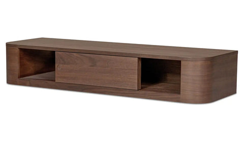 Round Off Floating Console Table Walnut