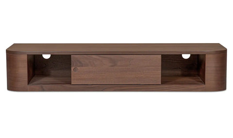 Round Off Floating Console Table Walnut