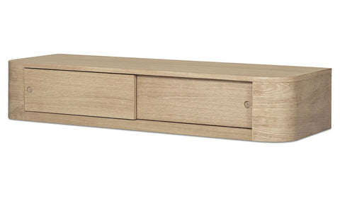 Round Off Floating Console Table Natural