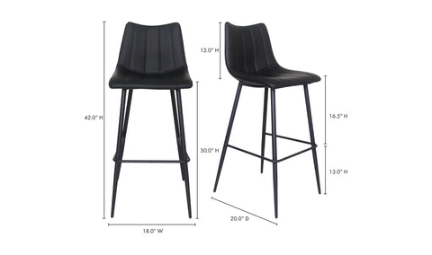 Alibi Bar Stool Matte Black - Set Of Two