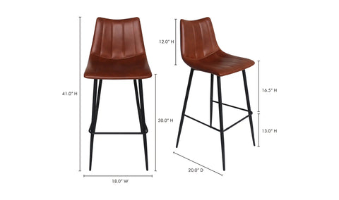 Alibi Bar Stool Brown - Set Of Two