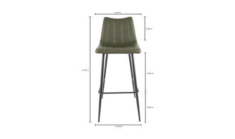 Alibi Bar Stool Dark Green - Set Of Two