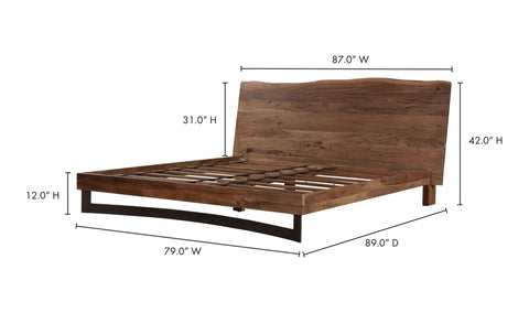 Bent King Size Bed Brown