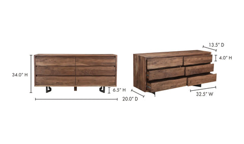 Bent Dresser Brown