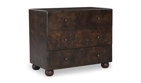 York 3 Drawer Nightstand Dark Brown