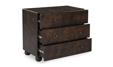 York 3 Drawer Nightstand Dark Brown