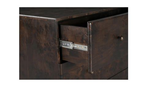 York 3 Drawer Nightstand Dark Brown