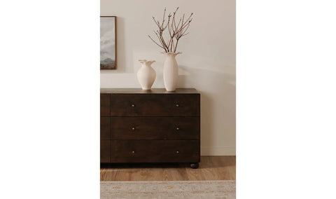 York 6 Drawer Dresser Dark Brown