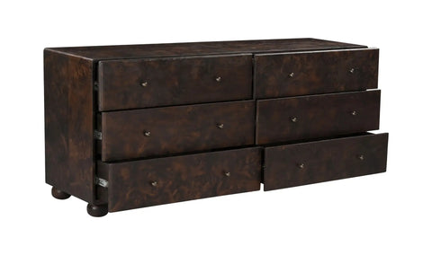 York 6 Drawer Dresser Dark Brown