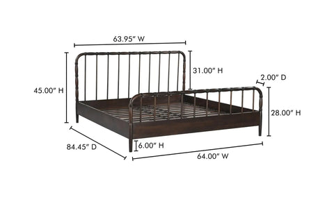 Vivian Queen Bed Dark Brown