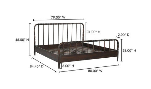 Vivian King Bed Dark Brownn