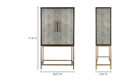 Mako Bar Cabinet Grey
