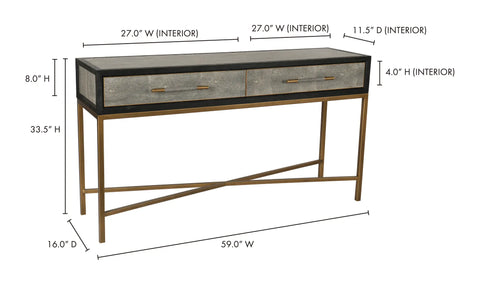 Mako Console Table Grey