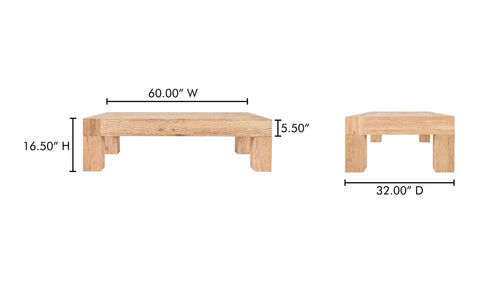 Evander Coffee Table Rectangle Aged Oak