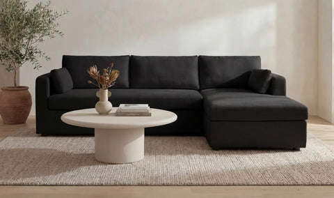 Burrow Sleeper Sectional With Storage Chaise Black Right