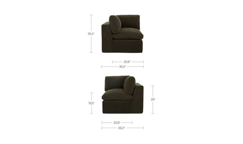 Cates Corner Chair Dark Green