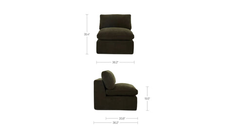 Cates Slipper Chair Dark Green