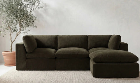 Cates Ottoman Dark Green