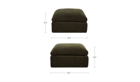 Cates Ottoman Dark Green