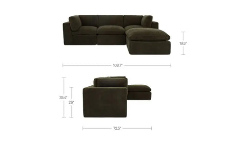 Cates Lounge Modular Sectional Dark Green