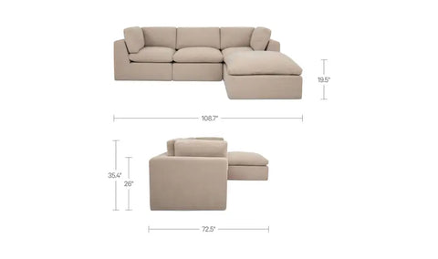 Cates Lounge Modular Sectional Pebble