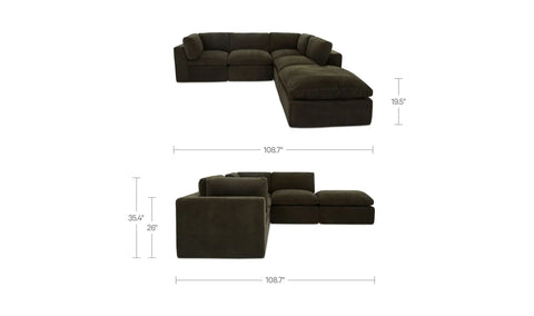 Cates Dream Modular Sectional Dark Green