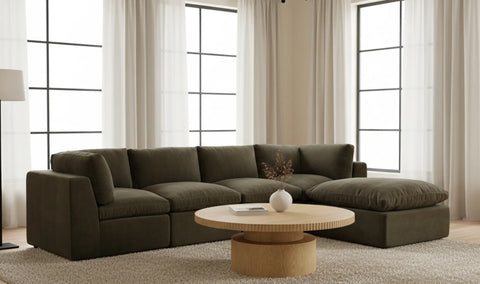 Cates Classic L Modular Sectional Dark Green