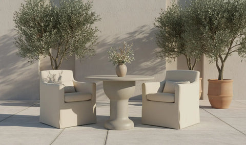 Lydia Outdoor Slipcover Dining Chair Cream