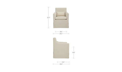 Lydia Outdoor Slipcover Dining Chair Cream