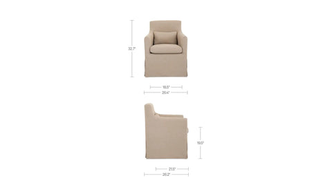 Lydia Outdoor Slipcover Dining Chair Light Brown