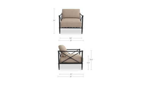 Willow Outdoor Accent Chair Light Brown
