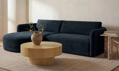 Emmy Sectional Dark Blue Left