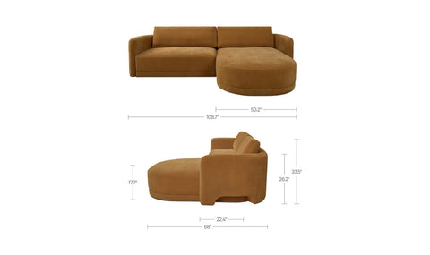 Emmy Sectional Ginger Left