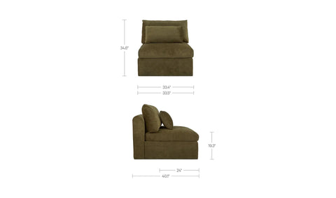 Swift Slipper Chair Dark Green
