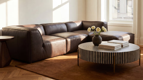 Form Corner Chair Espresso Brown Leather