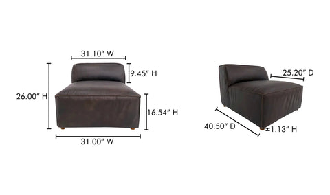 Form Slipper Chair Espresso Brown Leather