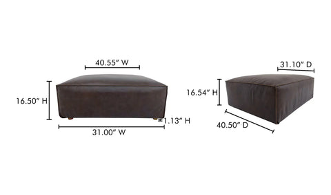 Form Ottoman Espresso Brown Leather