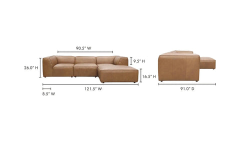 Form Lounge Modular Sectional Sonoran Tan Leather