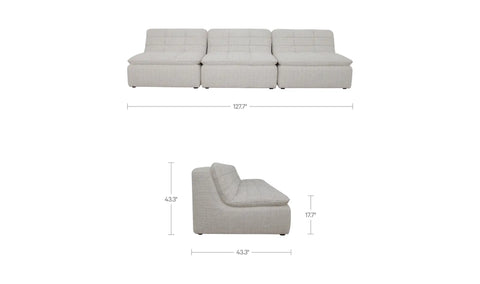 Lino Armless Modular Sofa Textured Oat