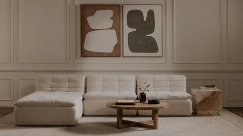 Lino Lounge Modular Sectional Textured Oat