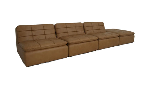Lino Lounge Modular Sectional Tan Leather