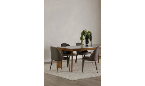 Burton Dining Chair Grey Vegan Leather - Set Of Two