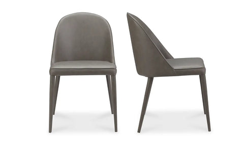Burton Dining Chair Grey Vegan Leather - Set Of Two