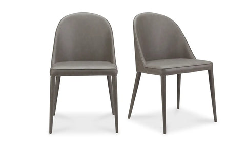 Burton Dining Chair Grey Vegan Leather - Set Of Two