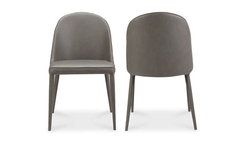 Burton Dining Chair Grey Vegan Leather - Set Of Two