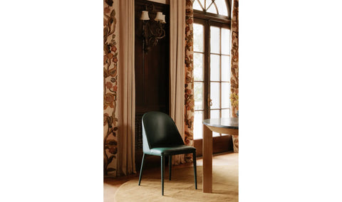 Burton Dining Chair Dark Teal Vegan Leather - Set Of Two