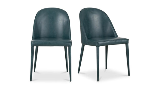 Burton Dining Chair Dark Teal Vegan Leather - Set Of Two