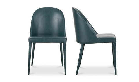 Burton Dining Chair Dark Teal Vegan Leather - Set Of Two