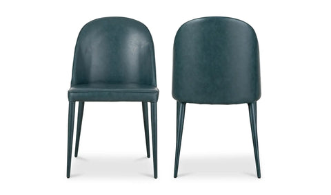 Burton Dining Chair Dark Teal Vegan Leather - Set Of Two